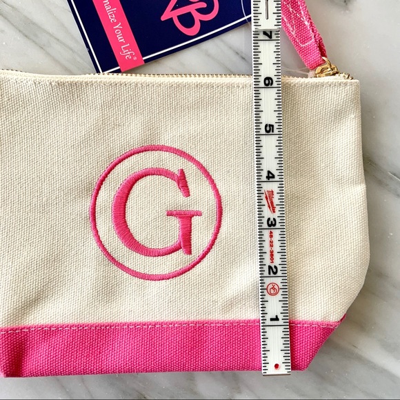 NWT•Monogram “G”•Canvas Top Zip Cosmetic Bag - Picture 7 of 9